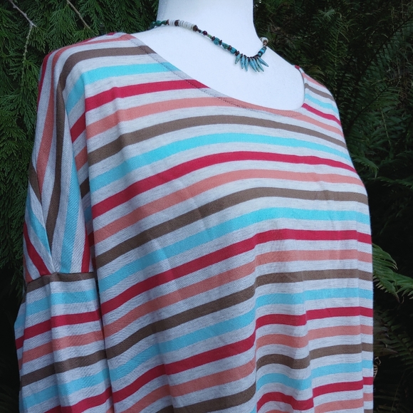 Rainbow Striped American Rag Top - Picture 2 of 7